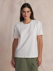 T-shirt damski TBS Romea. Brązowe t-shirty damskie Tbs, xl, bez wzorów, z bawełny, bez kołnierzyka. Za 214.00 zł.