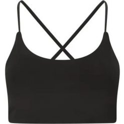 Athlecia Biustonosz sportowy Emarri z poliamidu i elastanu – 1001 Black. Czarne biustonosze sportowe damskie Athlecia, bez wzorów, z elastanu. Za 137.00 zł.