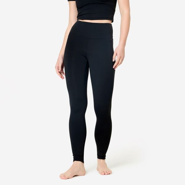 Legginsy do jogi i pilatesu Breathe. Czarne legginsy damskie DOMYOS, xl, bez wzorów, z elastanu. Za 119.99 zł.