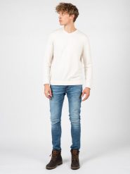 Guess Sweter | M2RR12Z2QA1 | Mężczyzna | Biały. Białe swetry męskie Guess, m, z aplikacjami, z dzianiny, bez kołnierzyka. W wyprzedaży za 209.00 zł.