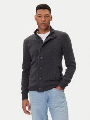 Barbour Kardigan Essential Elbow-Patch MKN0731CH51 Szary Regular Fit. Szare kardigany męskie Barbour, l, bez wzorów, z wełny, bez kołnierzyka. Za 639.99 zł.
