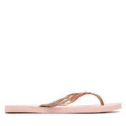Japonki Havaianas. Czerwone klapki damskie Havaianas, bez wzorów, bez obcasa. Za 59.99 zł.