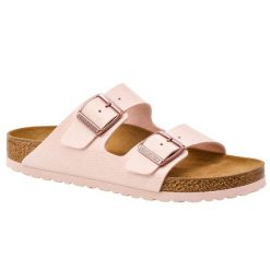 Klapki damskie Birkenstock Arizona. Czerwone klapki damskie Birkenstock, bez wzorów, z materiału, bez obcasa. Za 287.00 zł.