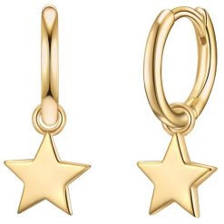 Glanzstücke München Kolczyki Gwiazda z Srebro wysokiej próby w Żółte złoto Kolczyki koła 1 ct Damski. Żółte kolczyki damskie Glanzstücke München, pozłacane. Za 199.99 zł.