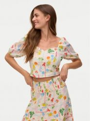 Vero Moda Bluzka Elena 10351014 Beżowy jasny Regular Fit. Brązowe bluzki damskie Vero Moda, xl, bez wzorów, z bawełny, bez ramiączek. Za 179.99 zł.