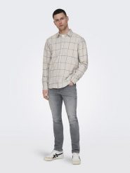 ONLY & SONS Dżinsy - Slim fit - w kolorze szarym rozmiar: W30/L32. Szare jeansy męskie Only & Sons. Za 79.03 zł.