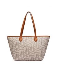 Valentino Torebka Logo VBSA1F02 Beżowy. Brązowe torebki klasyczne damskie Valentino, bez wzorów, ze skóry, bez dodatków. Za 649.99 zł.