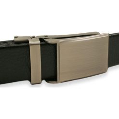 Czarny Pasek ze SKÓRY, Automatyczna Klamra - Do 120 cm - ALTIES, Męski. Czarne paski męskie Alties, bez wzorów, z jeansu, wizytowe. Za 75.00 zł.