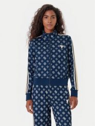 Guess Bluza V5YQ07 K0282 Granatowy Regular Fit. Niebieskie bluzy bez kaptura damskie Guess, m, z syntetyku. Za 329.99 zł.