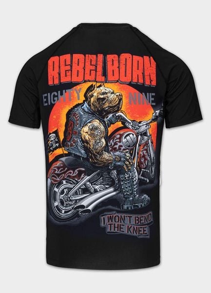 Rashguard męski PITBULL koszulka sportowa techniczna treningowa REBEL BORN. Czarne t-shirty sportowe męskie PITBULL, m, z elastanu, bez ramiączek, na fitness i siłownię. Za 179.00 zł.