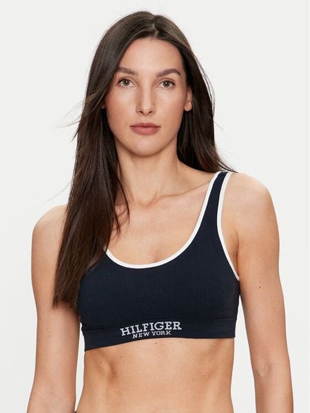 Tommy Hilfiger Biustonosz top UW0UW05217 Granatowy. Niebieskie biustonosze Tommy Hilfiger, xs, bez wzorów, z bawełny, bez kołnierzyka. Za 119.99 zł.