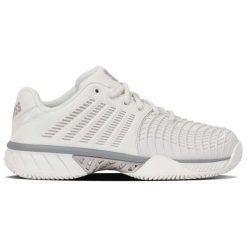 Buty tenisowe - damskie - Light 3 HB - ziemne - białe. Białe buty sportowe na co dzień damskie K-Swiss, bez wzorów, tenisowe. Za 259.00 zł.
