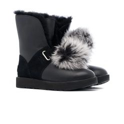 Damskie śniegowce Ugg W Isley Waterproof Black 1018605-BLK. Czarne śniegowce damskie Ugg, z futra. Za 466.20 zł.