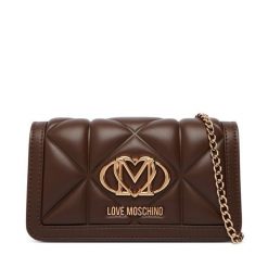 Torebka LOVE MOSCHINO. Brązowe torebki klasyczne damskie Love Moschino, bez wzorów, wizytowe, bez kołnierzyka, bez ramiączek. Za 699.99 zł.