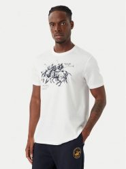 Beverly Hills Polo Club T-Shirt P-SS26M-TS101 Biały Regular Fit. Białe koszulki polo męskie Beverly Hills Polo Club, m, bez wzorów, z bawełny, bez ramiączek. Za 96.99 zł.
