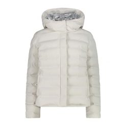 Damska kurtka z kapturem CMP. Białe kurtki damskie CMP, bez wzorów, z puchu, z kapturem. Za 754.30 zł.