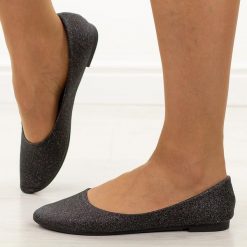 Czarne brokatowe baleriny damskie Potocki 23001. Czarne baleriny damskie POTOCKI, bez wzorów, z jeansu, bez obcasa. Za 79.00 zł.