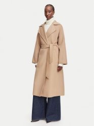 Weekend Max Mara Płaszcz wełniany Operoso 2625016011 Brązowy jasny Regular Fit. Brązowe płaszcze damskie Weekend Max Mara, na zimę, bez wzorów, z wełny. Za 2,879.00 zł.