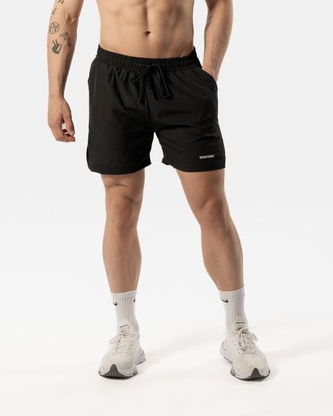 Męskie szorty sportowe 2 w 1 z wewnętrzną warstwą i kieszenią – czarny. Czarne szorty męskie AESTHETIC WOLF, bez wzorów, z elastanu, sportowe. Za 299.99 zł.