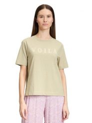 CARTOON Koszulka w kolorze oliwkowym rozmiar: 44. Zielone t-shirty damskie Cartoon, bez wzorów, z bawełny, bez kołnierzyka. Za 73.95 zł.