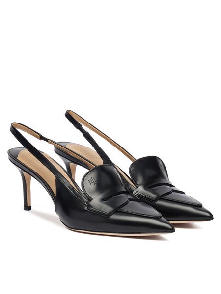 LAUREN RALPH LAUREN Szpilki 802982850001 Czarny. Czarne szpilki Lauren Ralph Lauren, bez wzorów, ze skóry, bez obcasa. Za 619.99 zł.