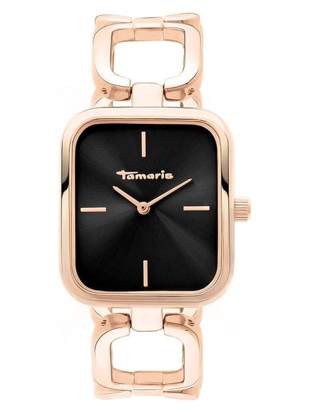 Tamaris Zegarek kwarcowy w kolorze różowozłoto-czarnym rozmiar: onesize. Czarne, analogowe zegarki damskie Tamaris, ze stali. Za 217.99 zł.