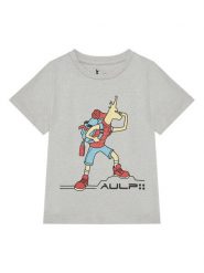 Aulp T-Shirt Timon Szary Regular Fit. Szare t-shirty chłopięce Aulp, bez wzorów, z bawełny, bez ramiączek. Za 69.99 zł.