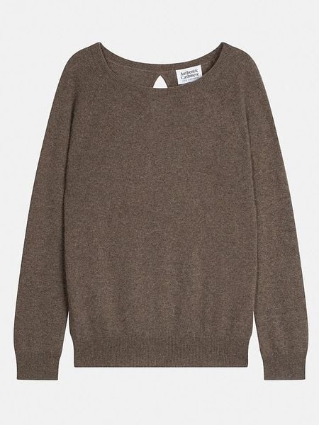 AUTHENTIC CASHMERE Kaszmirowy sweter "Dibona" w kolorze ciemnobrązowym rozmiar: L. Brązowe swetry klasyczne damskie AUTHENTIC CASHMERE, l, z kaszmiru, bez kołnierzyka. Za 300.92 zł.