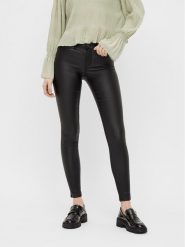 Pieces Spodnie z imitacji skóry Shape-Up 17108412 Czarny Skinny Fit. Czarne spodnie materiałowe damskie Pieces, bez wzorów, ze skóry. Za 149.99 zł.