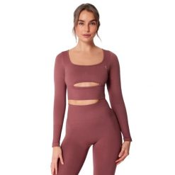 Top z długimi rękawami bez szwów damski Carpatree Dopamine Buzz. Brązowe topy sportowe damskie Carpatree, l, bez wzorów, bez ramiączek. Za 179.99 zł.