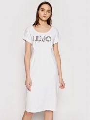 Liu Jo Sport Sukienka codzienna TA1027 J5756 Biały Regular Fit. Białe sukienki damskie Liu Jo Sport, na co dzień, xs, bez wzorów, z bawełny, sportowe, bez kołnierzyka, bez ramiączek, proste. Za 449.99 zł.