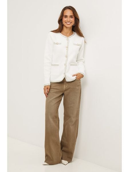 Soft Cashmere Kurtka przejściowa w kolorze białym rozmiar: 40/42. Białe kurtki damskie Soft Cashmere, z aplikacjami, z kaszmiru, bez kaptura. Za 152.98 zł.