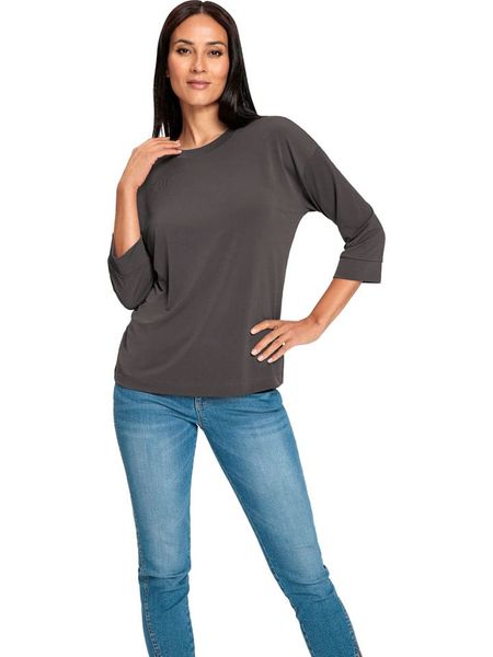 Heine Koszulka w kolorze antracytowym rozmiar: 36. Czarne bluzki damskie Heine, bez wzorów, bez kołnierzyka. Za 74.11 zł.