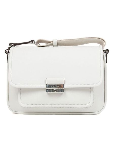 Michael Kors Skórzana torebka w kolorze białym - 23,5 x 6,5 x 5,5 cm rozmiar: onesize. Białe torebki klasyczne damskie Michael Kors, bez wzorów, z materiału, bez dodatków. Za 419.95 zł.