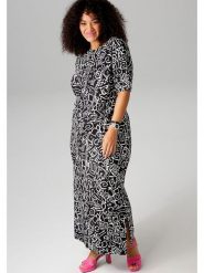 Aniston Sukienka w kolorze czarno-białym rozmiar: 48. Czarne sukienki damskie Aniston, bez wzorów, bez kołnierzyka, bez ramiączek, maxi. Za 86.99 zł.