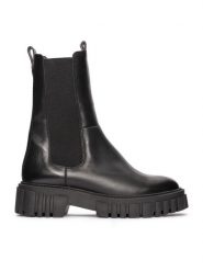 Clarks Sztyblety Page Top 26178409 Czarny. Czarne botki damskie Clarks, ze skóry, bez obcasa, na płaskiej podeszwie, bez zapięcia. Za 479.99 zł.