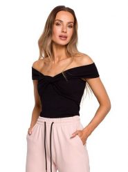 Made of emotion Top w kolorze czarnym rozmiar: S. Czarne topy damskie Made Of Emotion, s, bez wzorów, bez kołnierzyka. Za 144.92 zł.