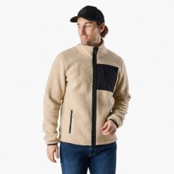Bluza polarowa rozpinana Turystyka Męska Swedemount Lofoten Pile Jacket. Brązowe bluzy bez kaptura męskie SWEDEMOUNT, m, z polaru. Za 399.99 zł.
