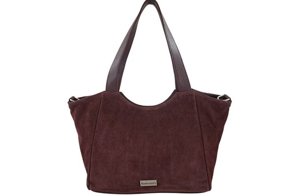 Torebka damska zamszowa typu worek - Bordowa. Czerwone torebki klasyczne damskie Barberinis, bez wzorów, z jeansu, duże, pikowane, bez dodatków. Za 306.99 zł.