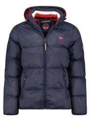 Geographical Norway Kurtka pikowana "Ancelo" w kolorze granatowym rozmiar: S. Niebieskie kurtki męskie Geographical Norway, s, z aplikacjami, bez kaptura. Za 228.92 zł.