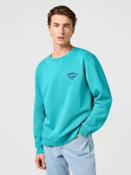 Wrangler Bluza w kolorze turkusowym rozmiar: XL. Niebieskie bluzy bez kaptura męskie Wrangler, xl, z bawełny. Za 128.55 zł.