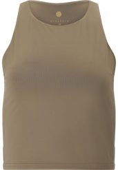 Damski tank top Athlecia Rihal. Brązowe topy sportowe damskie Athlecia, bez wzorów, z materiału, bez ramiączek. Za 126.50 zł.