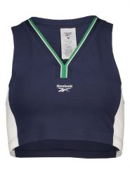 Reebok Top w kolorze granatowym rozmiar: S. Niebieskie topy damskie Reebok, s, bez wzorów, bez kołnierzyka. Za 59.45 zł.