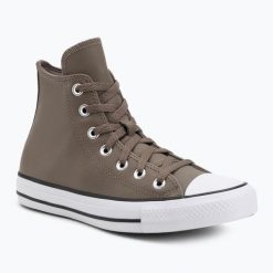 Trampki Converse Chuck Taylor All Star Faux Leather Hi. Brązowe trampki i tenisówki damskie Converse, bez wzorów. Za 259.99 zł.