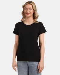 Damska bawełniana koszulka Kilpi PROMO-W. Czarne t-shirty damskie Kilpi, bez wzorów, z bawełny, bez kołnierzyka. Za 112.21 zł.