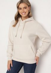 Ciemnobeżowa Bluza z Kapturem o Klasycznym Kroju z Polarową Wyściółką Venasira. Brązowe bluzy z kapturem damskie Born2be, uniwersalny, z jeansu. Za 69.99 zł.