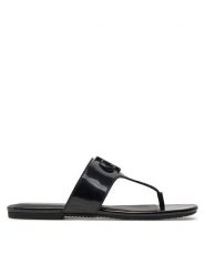 Calvin Klein Jeans Japonki Flat Sandal Slide Toepost Mg Met YW0YW01342 Czarny. Czarne klapki damskie Calvin Klein Jeans, bez wzorów, z jeansu, bez obcasa. Za 219.99 zł.