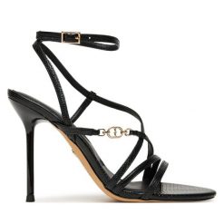 Sandały Aldo. Czarne sandały damskie Aldo, bez wzorów, bez obcasa, na szpilce. Za 319.99 zł.