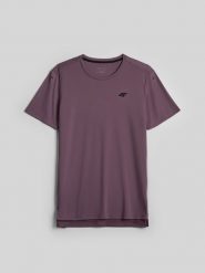 4F Koszulka trenignowa regular szybkoschnąca męska - fioletowa S. Fioletowe t-shirty sportowe męskie 4f, m, bez ramiączek, do biegania. Za 129.99 zł.