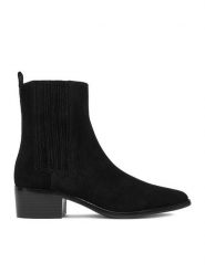Gino Rossi Sztyblety CEO-LILI-R25SS07312 Czarny. Czarne botki damskie Gino Rossi, ze skóry, bez obcasa, na płaskiej podeszwie, bez zapięcia. Za 379.99 zł.